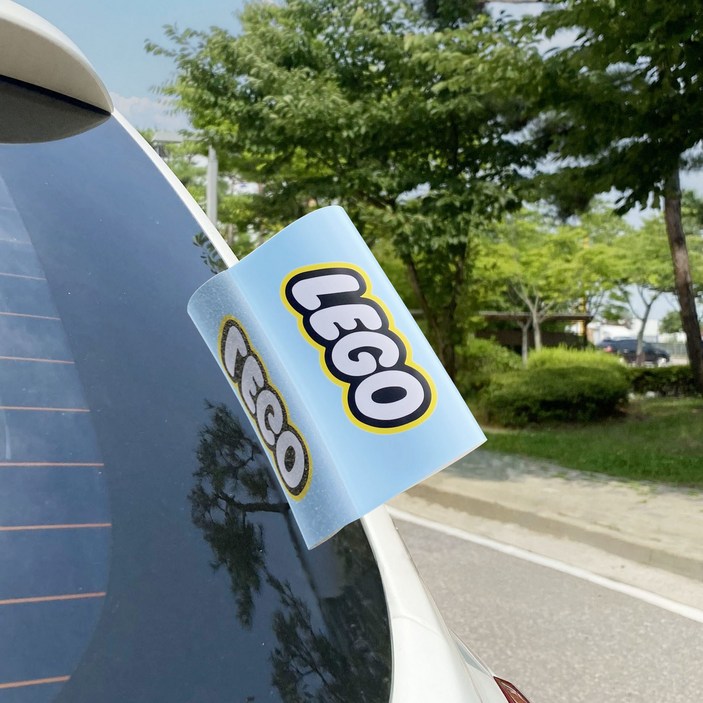 릴리온즈 자동차 초보운전 레고 라벨 스티커, 1세트, 스카이 레고