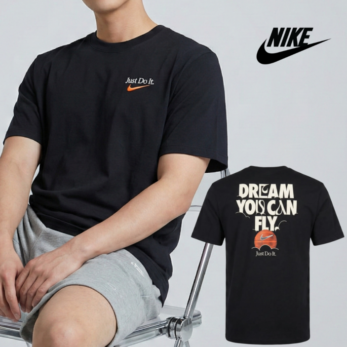 [당일발송] 나이키 NIKE 남녀공용 반팔티 반팔 티셔츠 프린팅 스포츠웨어 오버핏 숏슬리브 2종
