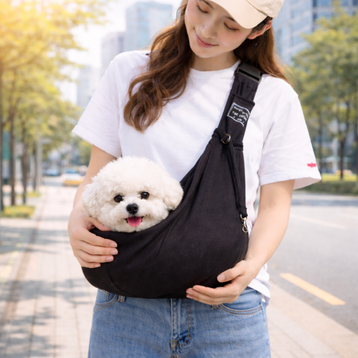 모노오프 길이조절 포대기형 강아지슬링백