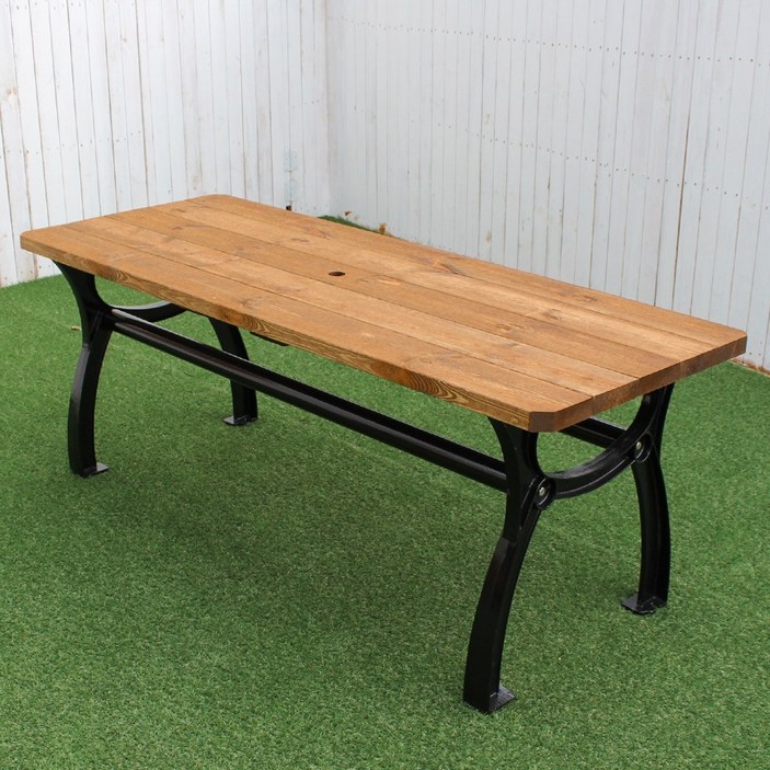 숲에온 튼튼한 원목 야외 철제테이블 야외테이블 실내테이블 야외철제테이블