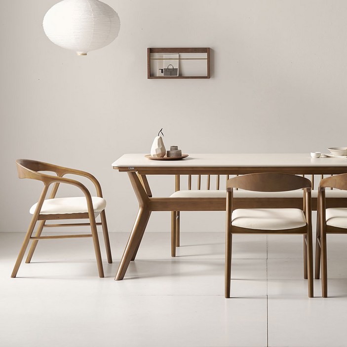 루모르 포세린 세라믹 원목 6인 식탁세트 2000 의자3등받이벤치형 IKLM2A