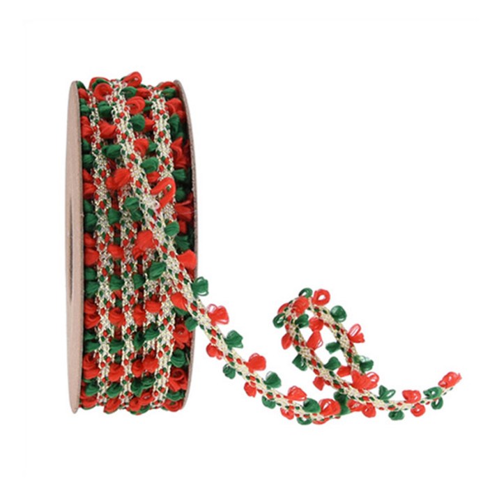 85.크리스마스 선물 상자 포장 레드그린 리본끈
