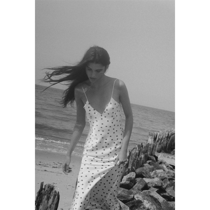 ZARA 자라 도트 새틴 미디 원피스 3067/214/086 3067214