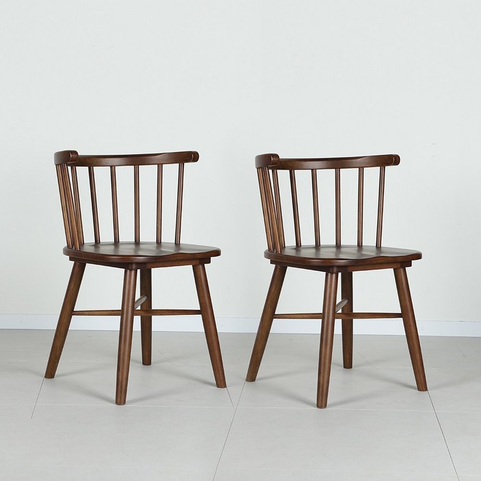 라움에스알 애플암체어 식탁의자 원목의자 카페체어, 2개, 월넛