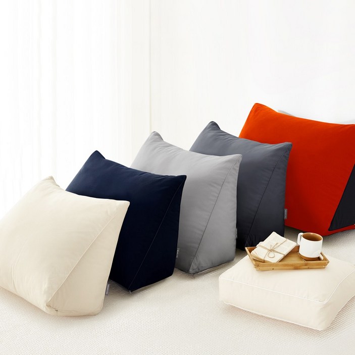 네모라인 여분용 옥스포드 순면 삼각 등쿠션 커버 4Size 5Color 솜 미포함