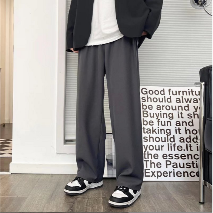 남자 사계절 데일리 밴딩 와이드 슬랙스 팬츠