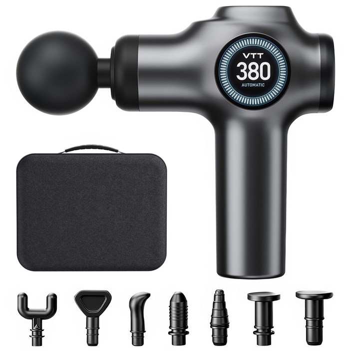 RUNDX 미니 무선 전동 마사지건 휴대용 전용 파우치 + 헤드 8종