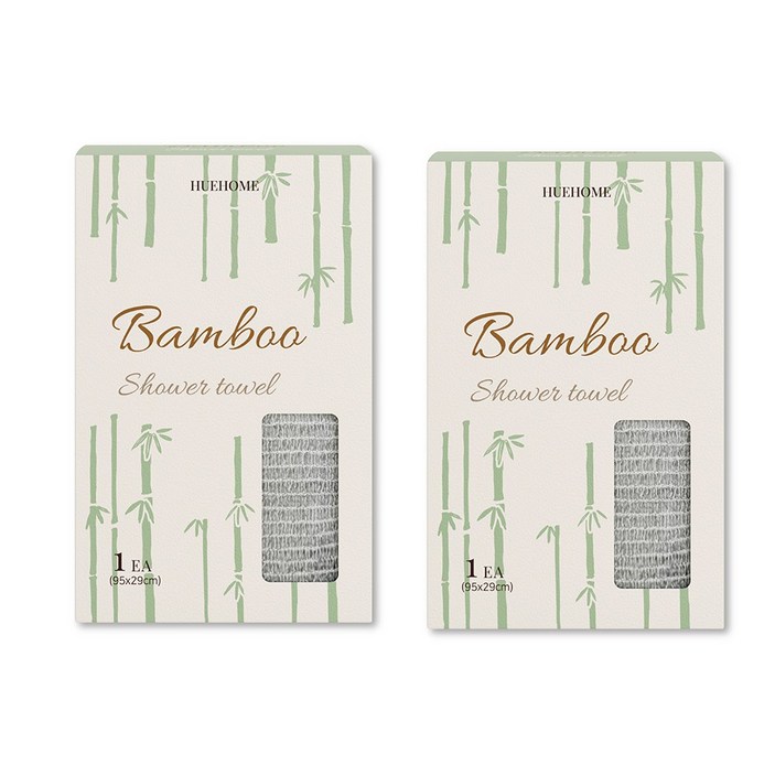 휴홈 저자극 부드러운 뱀부 샤워타올, 2개, 1개입, 그린