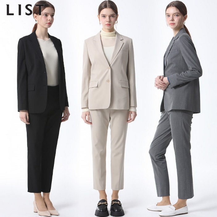 2SET 리스트LIST 싱글 투 버튼 재킷슬림 팬츠 2종세트 택가격406000원