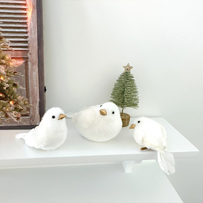 왓위셀 비둘기 인형 3종 흰 새 모형 크리스마스 인테리어 장식 오브제, 1개