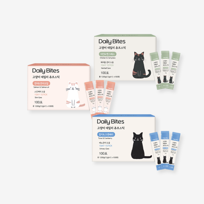데일리 바이츠 고양이츄르 기호성좋은 입짧냥들의 대용량간식