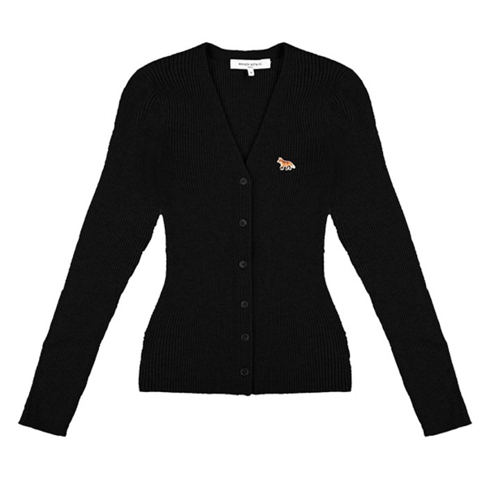 메종키츠네 NW00507KT1091 P199 베이비 폭스 패치 리브 브이넥 여성 가디건