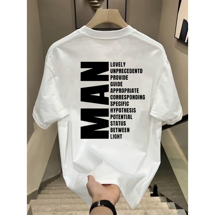 기본티셔츠 남성용 무거운 면티셔츠 - 여름 캐주얼 라운드넥 반팔로 통기성과 편안함으로 캐주얼하게 입기 좋은