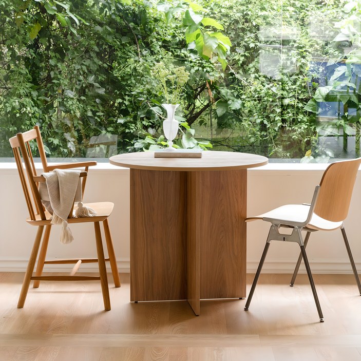 우드레이 홈카페 원형 테이블 800