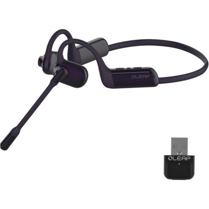 파일럿 P200b Pro 개방형 이어 노이즈 캔슬링 헤드셋 무선 블루투스 50dB ENC 통화 제거 붐 마이크가 있는 컴퓨터 헤드폰 음소거 버튼 USB A 동글 업무 및