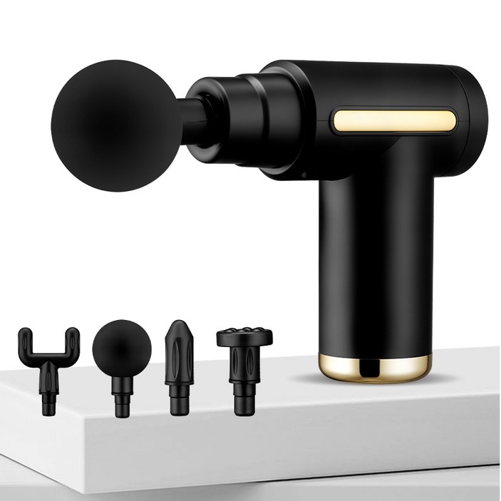 LCD 디스플레이 가정용 전동 마사지건, 4종 헤드 교체형 KC인증