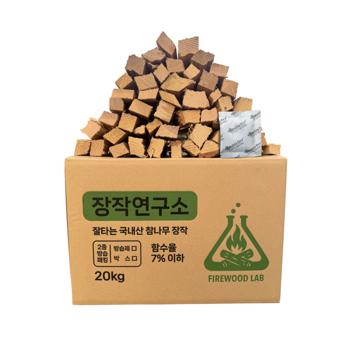 장작연구소 프리미엄 국산 참나무 장작 3차건조 20kg, 1개, 20kg