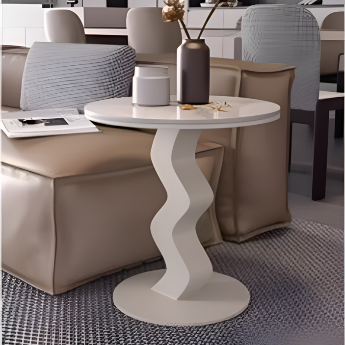 체리닷컴 감성 세라믹 포세린 거실 카페 사이드 티테이블, 화이트