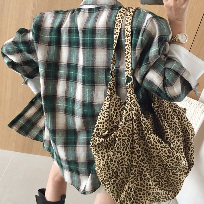 아이미마인 체크모드 배색 카라 포켓 루즈핏 남방 4color