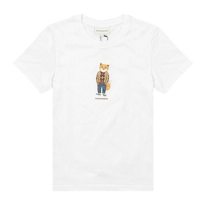 [백화점정품] 메종키츠네 반팔 티셔츠 로고 코튼 폭스 여성 반팔티 / LW00112KJ0008 P100