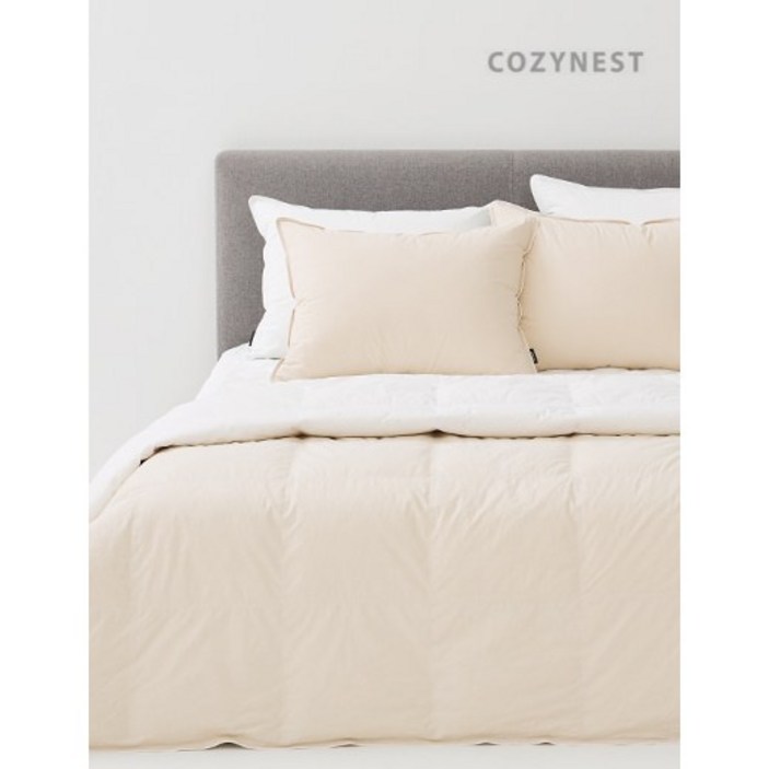 레노마홈코지네스트 아이덴2 구스 사계절 차렵이불SQK베이지라이트그레이라이트핑크네이비