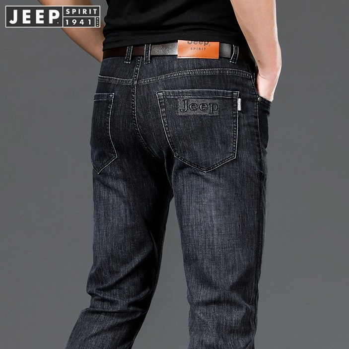 Jeep spirit 여름 얇은 청바지 남자 청년 느슨한 직통 마이크로 탄수 세탁 비즈니스 캐주얼 바지  J713양말  사은품