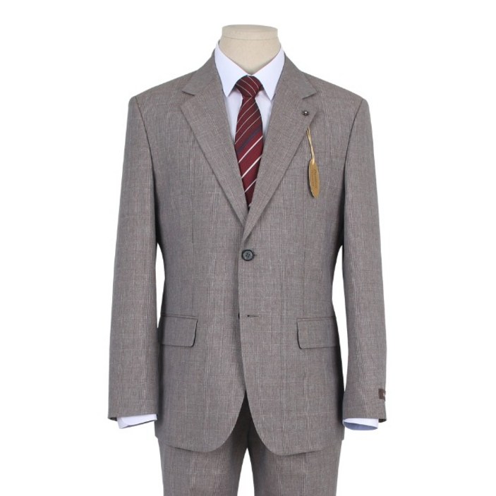 베이직핏 모직 브라운 체크 정장세트 B232SUSW043