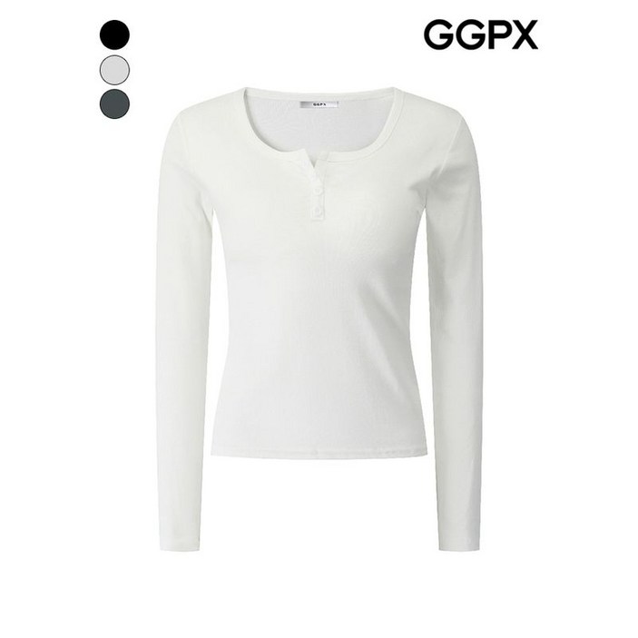 [AK플라자] [GGPX] 캡내장 버튼 티셔츠 (GQ2TS005F)