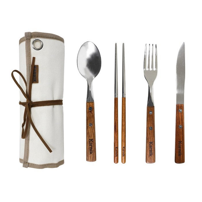 카르닉 캠핑 우드 커트러리 수저세트, 스퀘어(이화나무) 15P, 1개