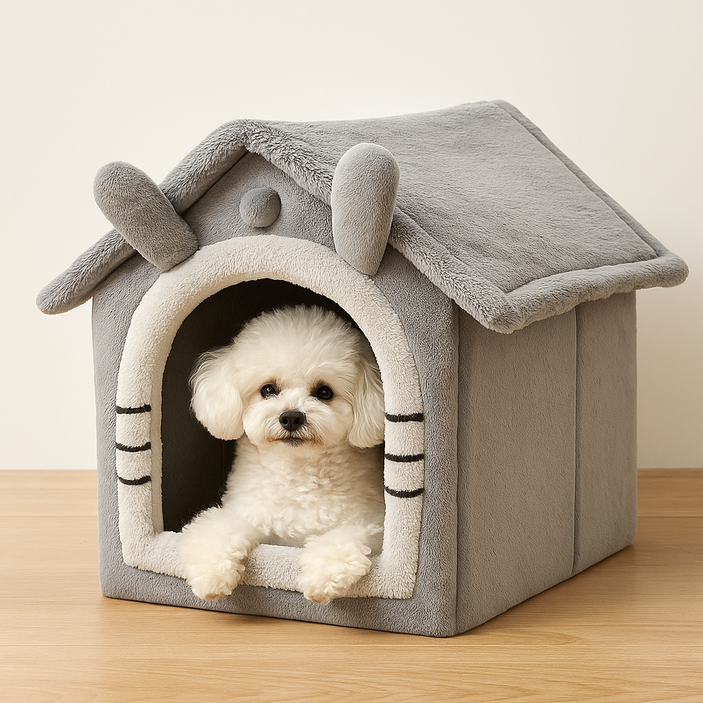 솜솜스퀘어 토끼모양 사계절 반려동물 고양이 강아지 쿠션 하우스, 1개, 그레이 레빗