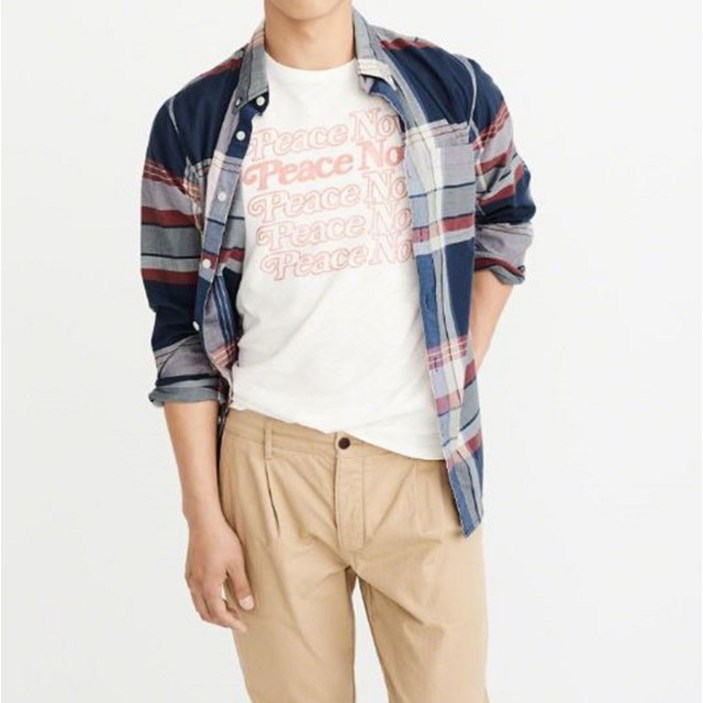 뉴욕1 무배 아베크롬비 남자 NAVY CHECK 셔츠