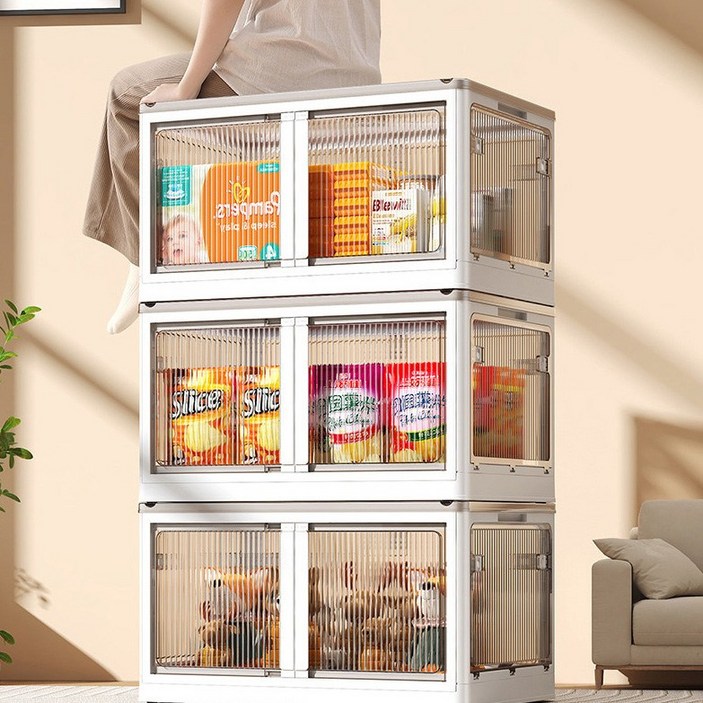 1+1 양문형 5도어 리빙박스 옷정리함 수납정리함 펜트리정리함