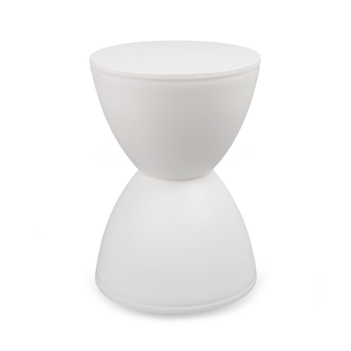 포블리스 폰스툴 모래시계 장구의자, 왁스화이트, 1개