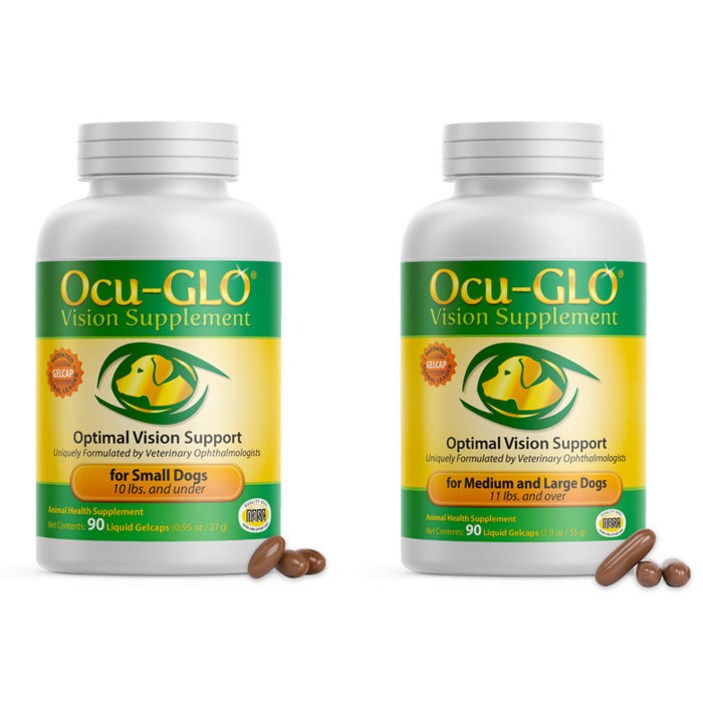 오큐글로 강아지 눈영양제 90캡슐 소형견 중대형견 2종 택1  OcuGLO, Vision Supplement