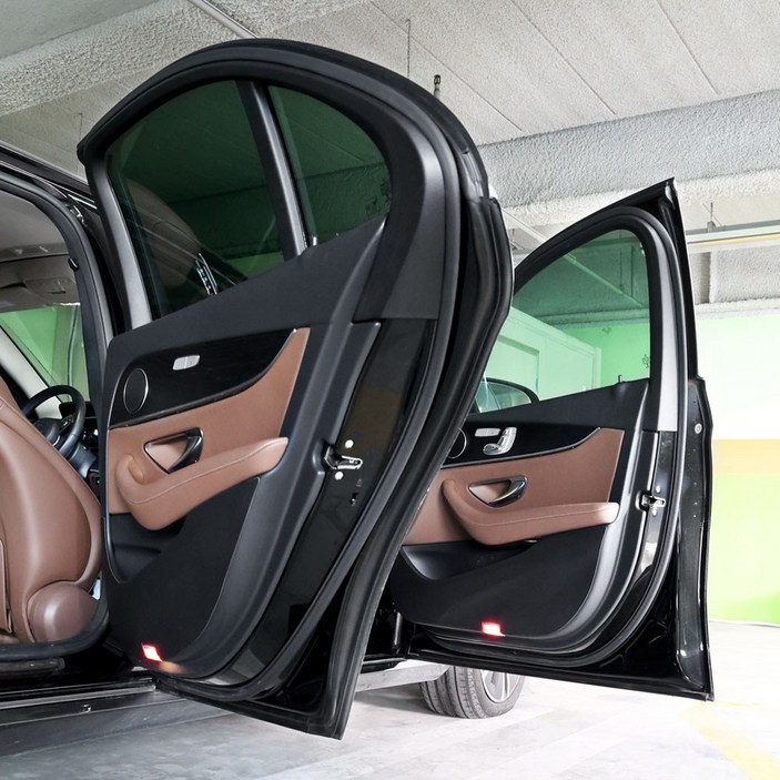 영카클럽 E클래스 W213 호환 가죽 도어커버 스크래치 방지 보호 킥 패드 용품, 블랙