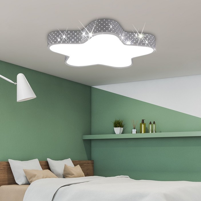 연하 앙리오별 방등 천장등 조명 LED50W 주광색 인테리어 플리커프리, 화이트