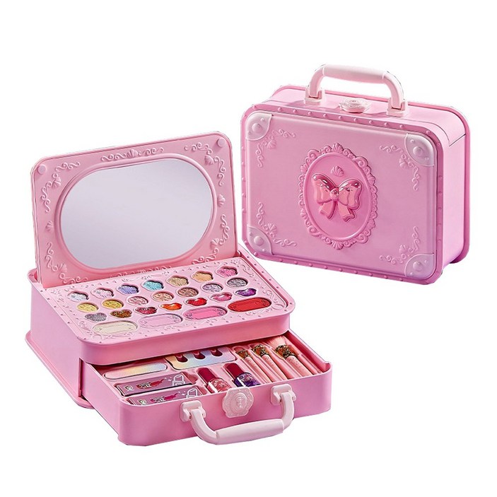 키즈뷰티 장남감 가방 완구세트 프로페셔널 장남감 선물박스 놀이세트 화장놀이 세트, 1개, HJLMZX