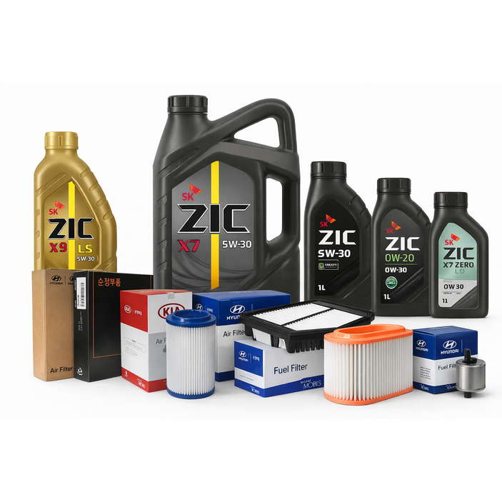 그랜드,뉴,R 카니발 VQ 06년형 06-13년식 R 2.2 디젤 7L 순정필터 지크오일 X7 ZERO LS 30, 1세트, 카니발, 기아