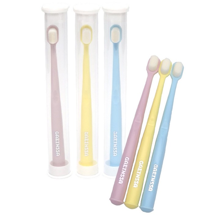 개인싸 강아지 고양이 작은 미세모 칫솔 6개세트, 1세트, 핑크2옐로2블루2