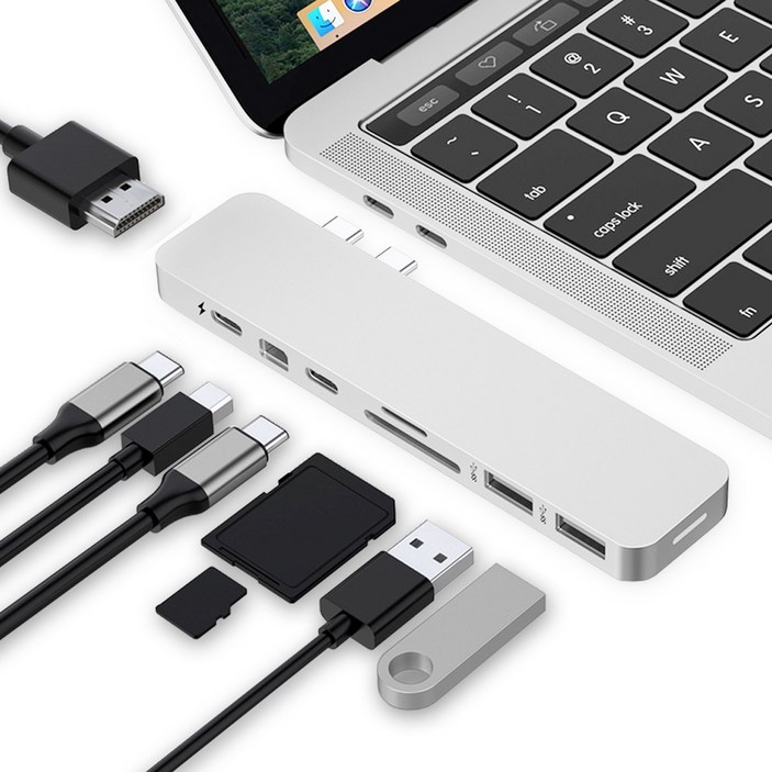 하이퍼드라이브 8in2 USBC 멀티허브 도킹스테이션 4K HDMI MiniDP 100W PD충전 맥북노트북 호환 GN28D, 실버, 1개 하이퍼드라이브 8in2 USBC 멀티허브 도킹스테이션 4K HDMI MiniDP 100W PD충전 맥북노트북 호환 GN28D, 실버, 1개