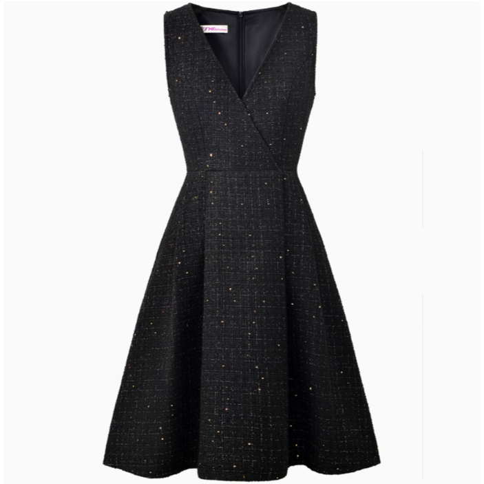 블랙 트위드 뷔스티에 원피스 가을 블랙펄 하객룩 원피스