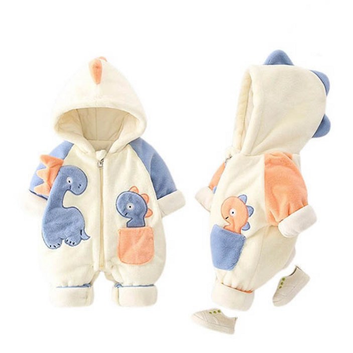 하방방 아기공룡 베이비 부드러운 외출 우주복