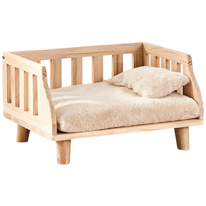 뉴비펫 반려견 원목 강아지 침대 애견 가구 방석 54 x 39cm