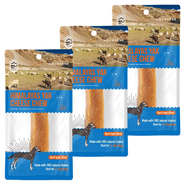 오래오래프로젝트 강아지 오래먹는 간식 히말라야 야크치즈 야크츄 S, 3팩