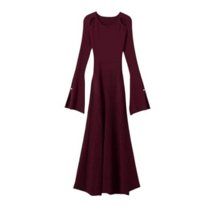 에이미 eimy istoire 이스토아르 골지 니트 플레어 드레스