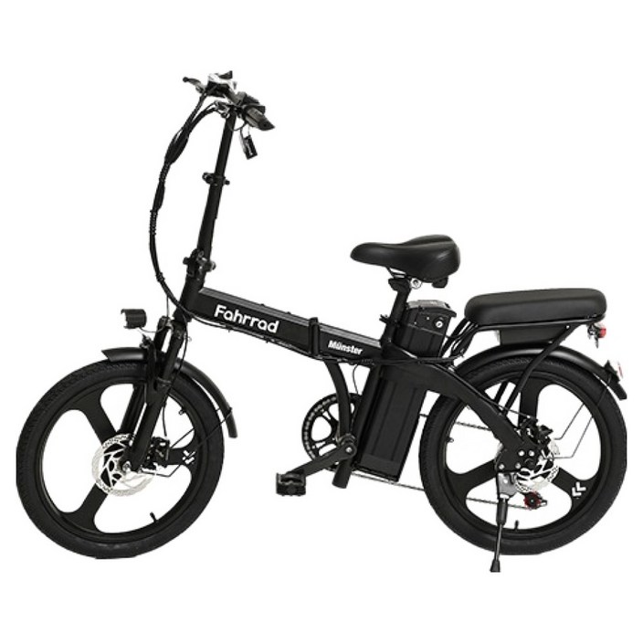 파라드 뮌스터 48V 500W 15Ah 접이식 전기자전거 고객직접설치, 무광블랙, 스틸