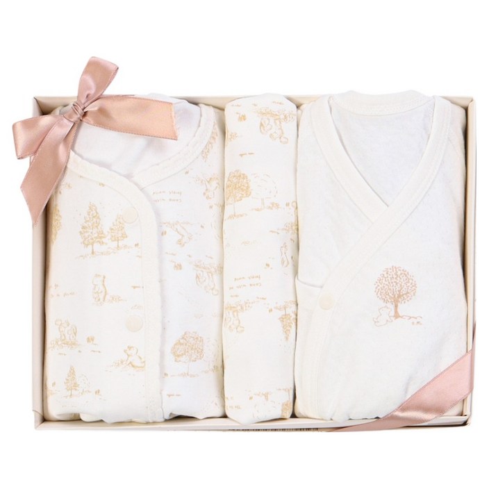 오가닉맘 신생아용 프레스트 면 배내저고리 MIFNBE01 + 내의 MIFL9B04 + 기프트백 + 쇼핑백 세트