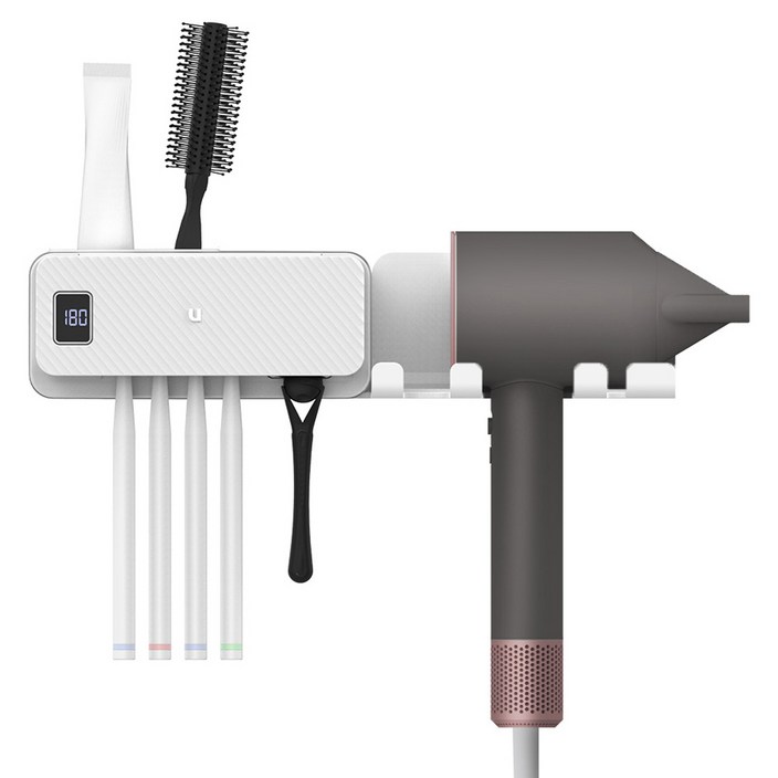 유토렉스 하이드 UV-C 드라이기 거치형 가정용 무선 면도기 칫솔 살균기, 화이트, URT-D146CHW
