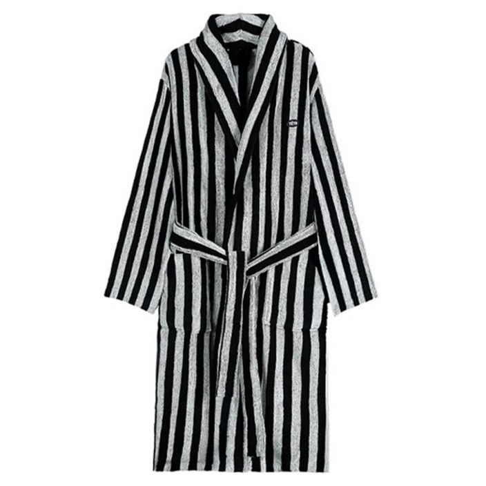테토 오브제 수피마 40수 바스 로브 L XL, 스트라이프블랙, 1개