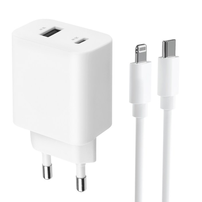 모잇 PD25W 2포트 PPS 초고속충전기  8핀 라이트닝 아이폰 케이블 1.3m